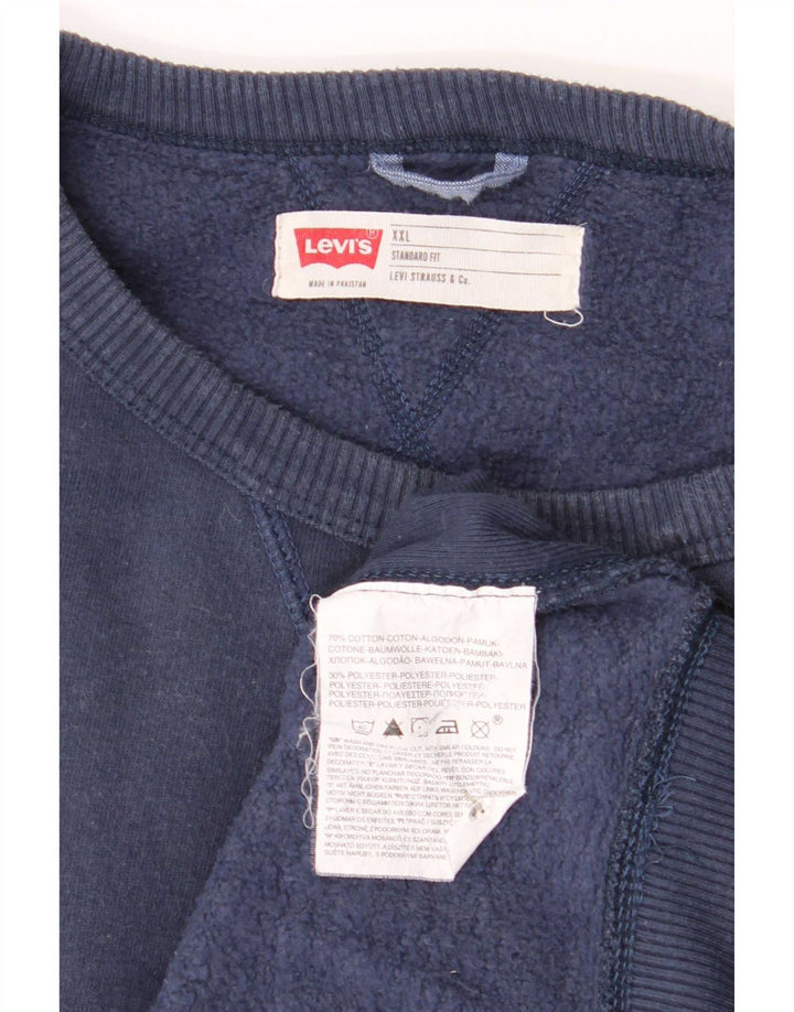 Levi's Mens Standard Fit Sweatshirt Jumper 2XL Navy Blue Cotton