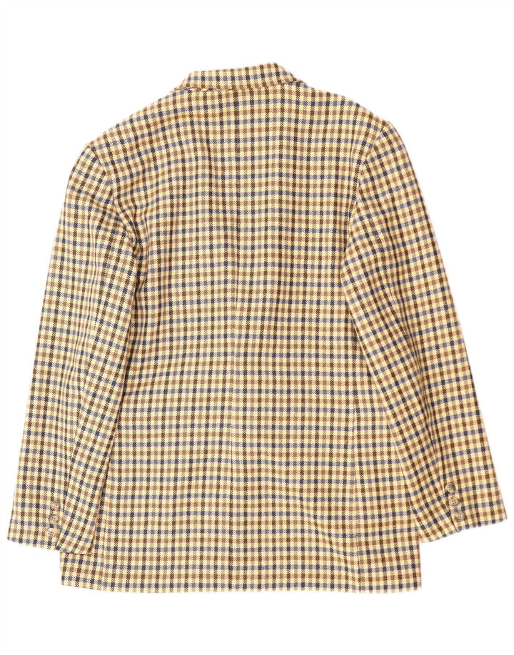 ALBA FORNARI Womens Longline Blazer Jacket UK 14 Medium Beige Gingham