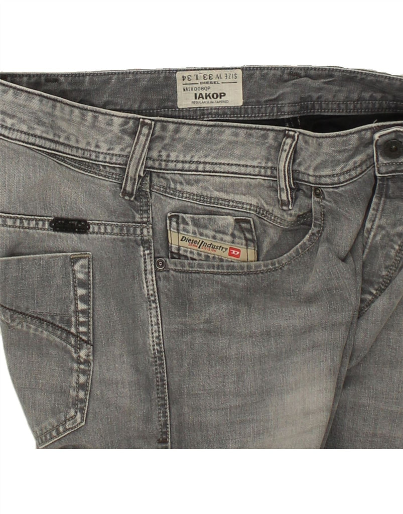 DIESEL Mens Iakop Regular Slim Tapered Jeans W33 L34 Grey Cotton Vintage Diesel and Second-Hand Diesel from Messina Hembry 