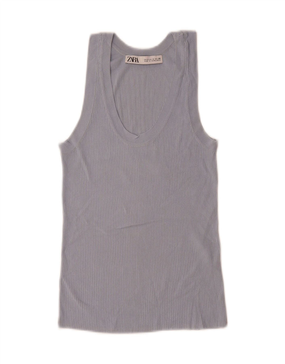 Zara Womens Vest Top UK 10 Small Blue Viscose
