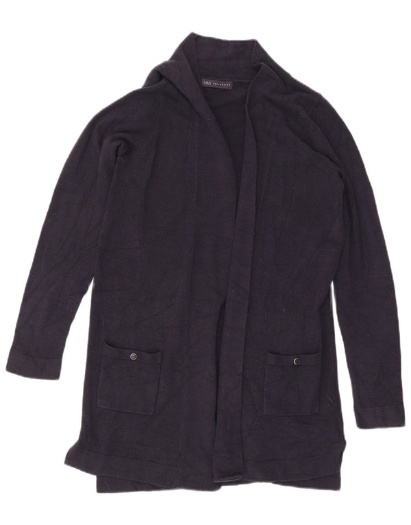 Marks & Spencer Womens Longline Cardigan Sweater UK 12 Medium Navy Blue