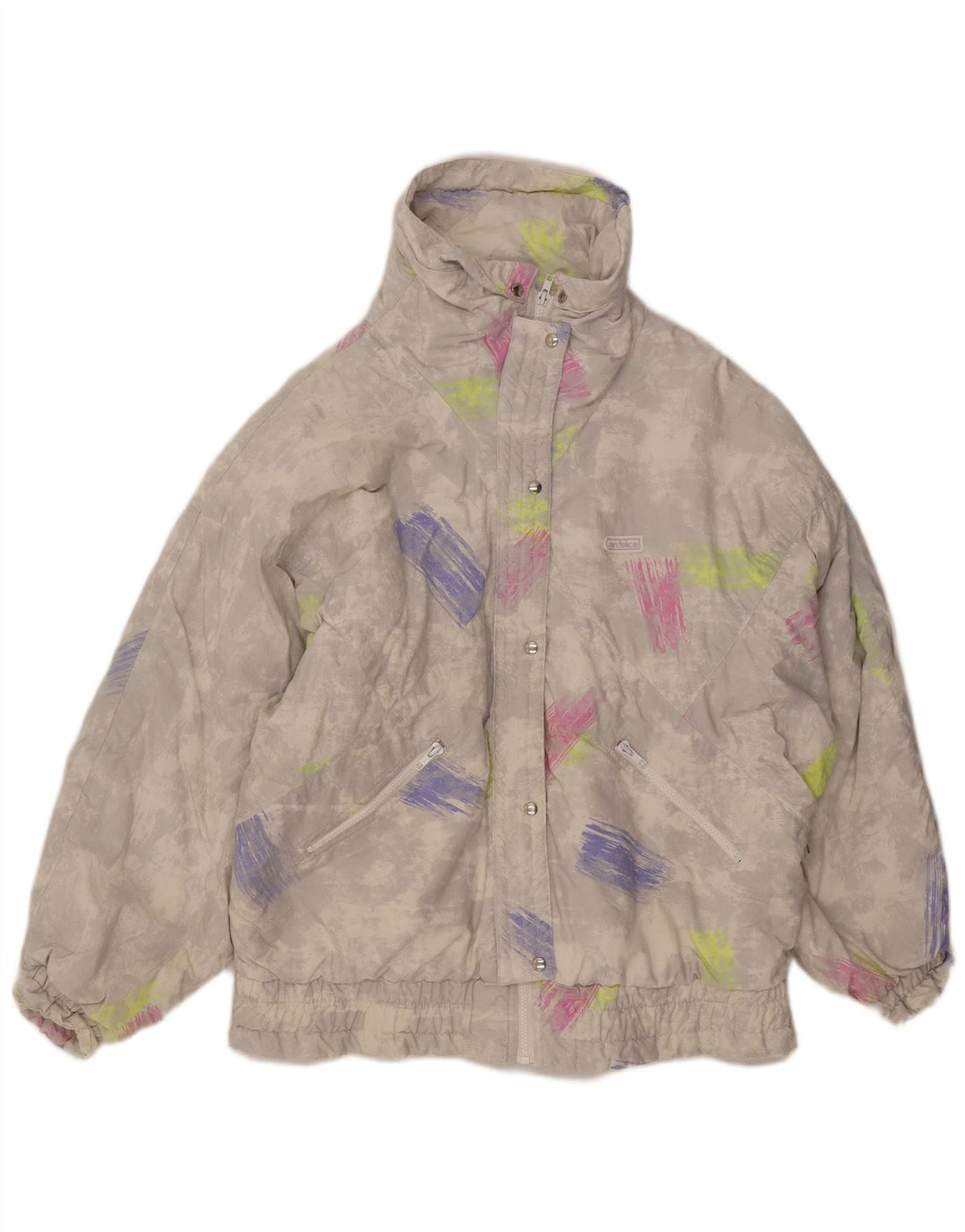 SAN FELICE Womens Windbreaker Jacket EU 40 Medium Grey Colourblock