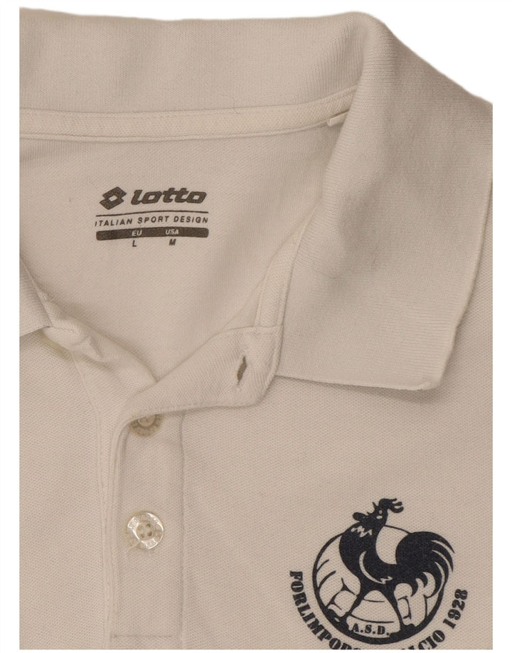 Lotto Mens Graphic Polo Shirt Medium White