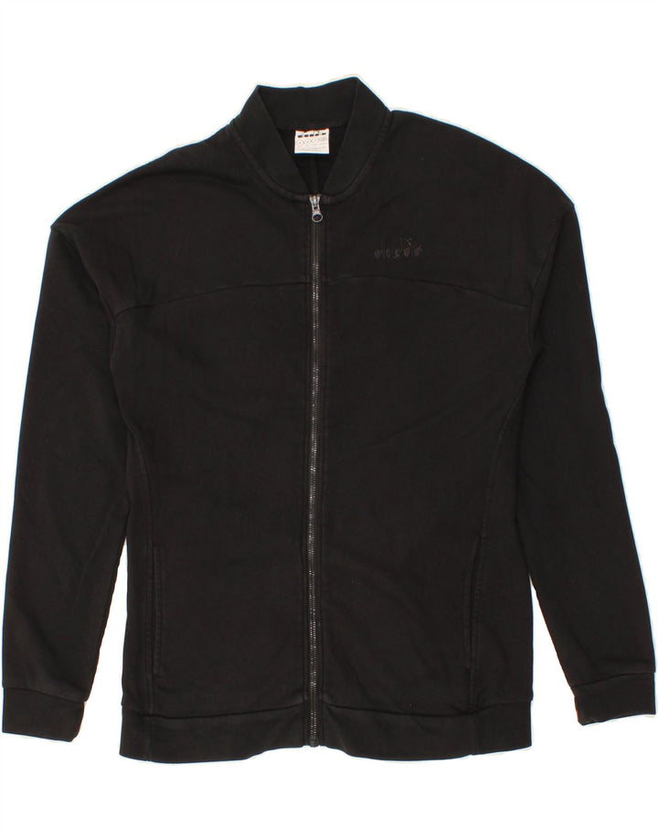 DIADORA Mens Tracksuit Top Jacket Medium Black Cotton Vintage Diadora and Second-Hand Diadora from Messina Hembry 