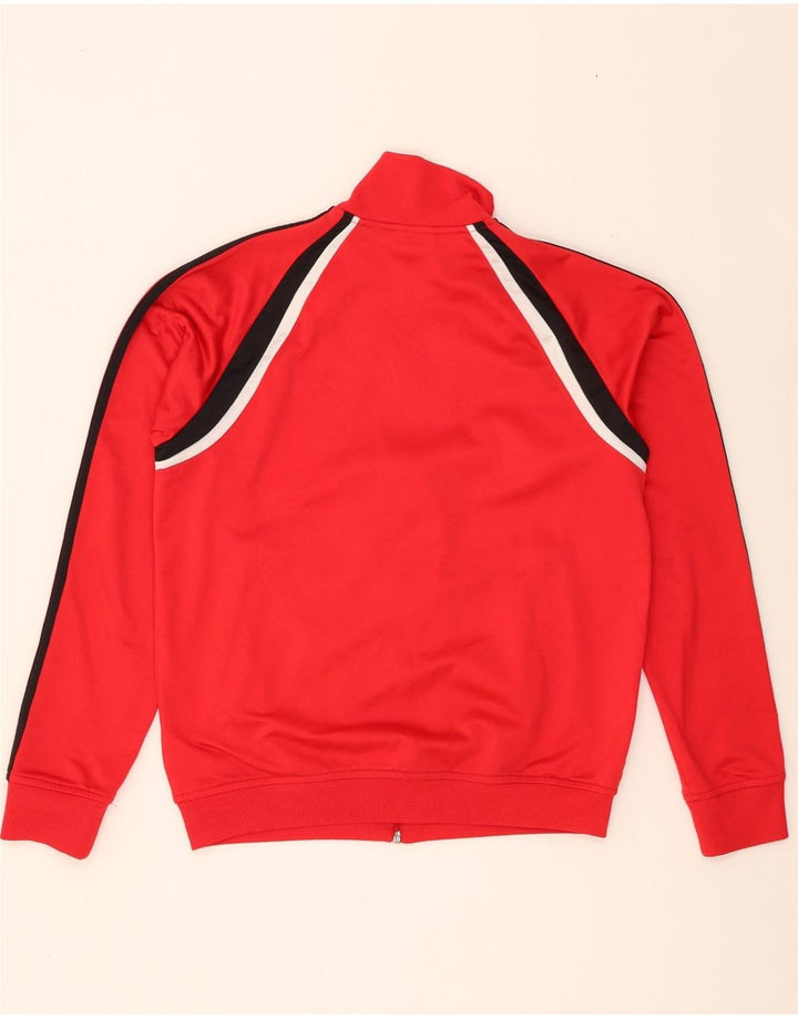 Adidas Boys Tracksuit Top Jacket 15-16 Years Red Colourblock Polyester