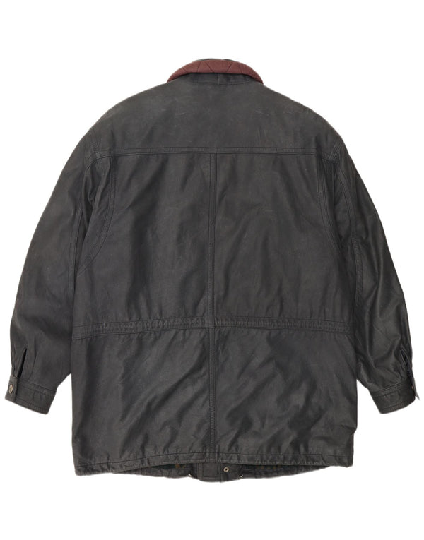 Vintage Mens Leather Jacket IT 50 Large Grey