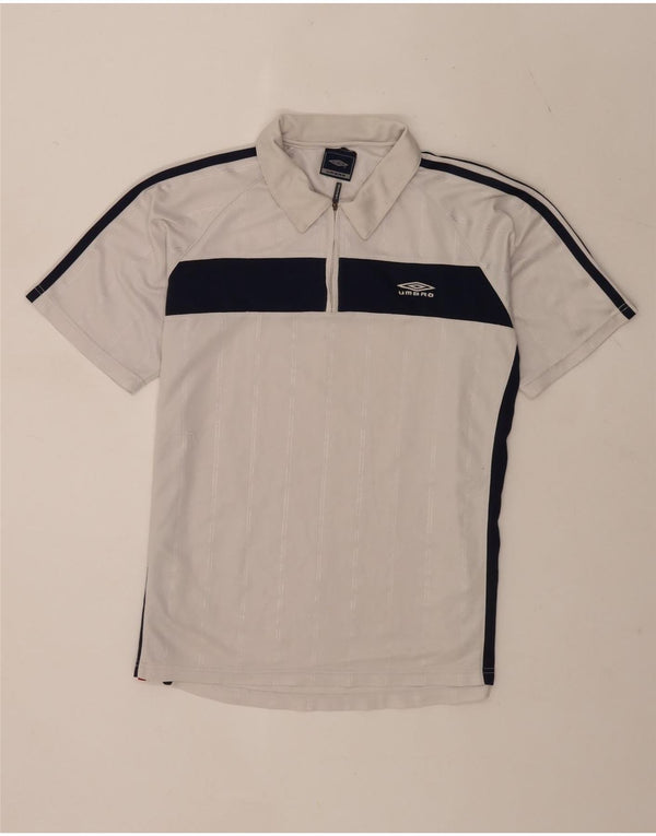 Umbro Mens Polo Shirt Medium White Colourblock