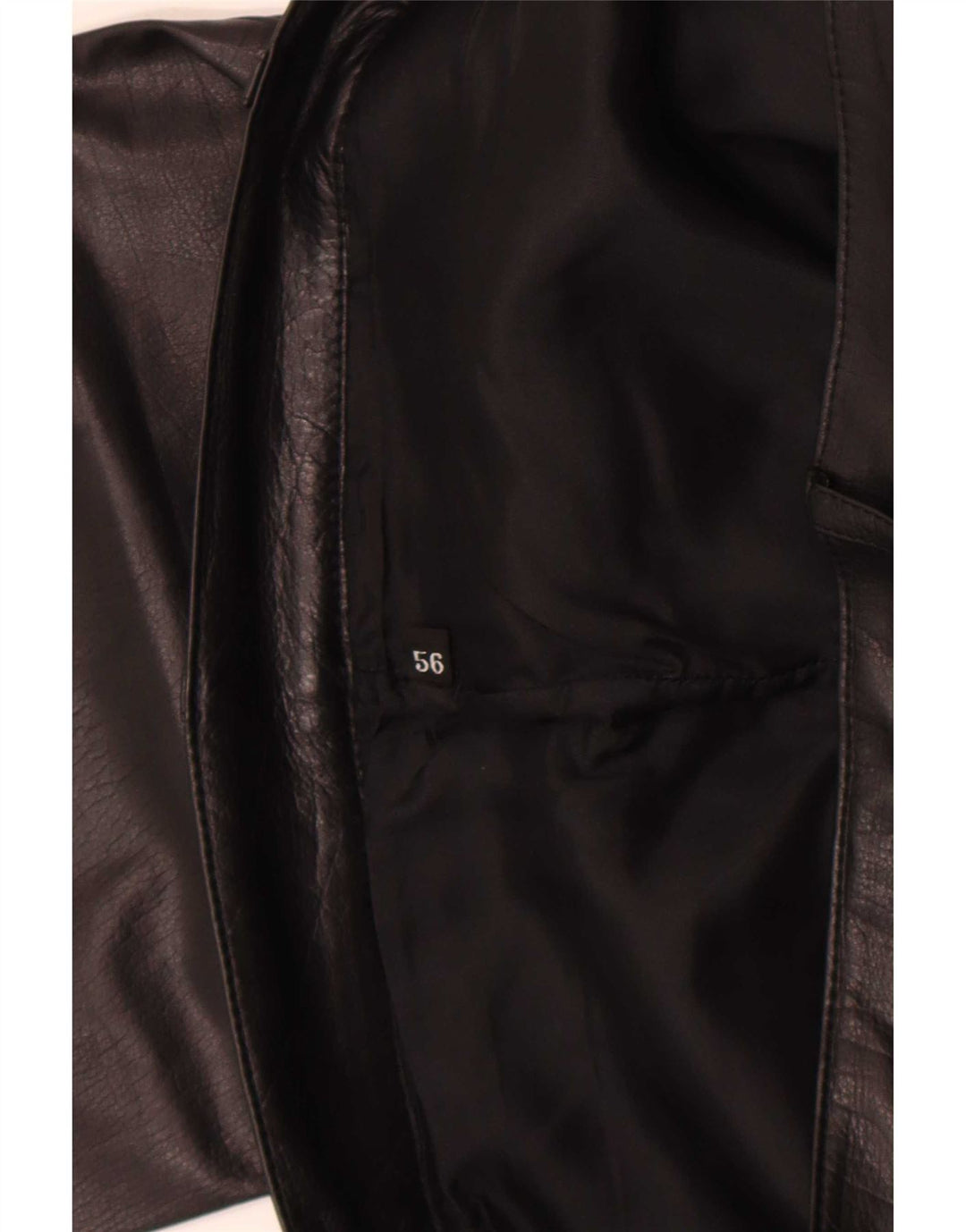 Vintage Womens Straight Leather Trousers W36 L32 Black