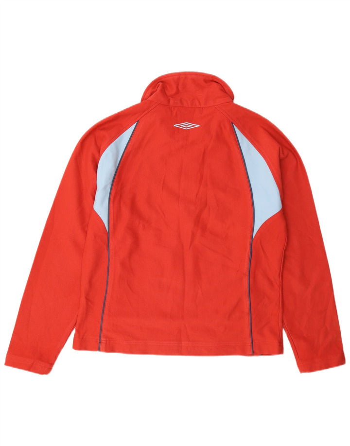 Umbro Womens Tracksuit Top Jacket UK 14 Medium Red Colourblock Polyester