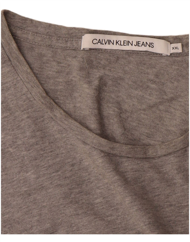 Calvin Klein Jeans Mens Graphic T-Shirt Top 2XL Grey