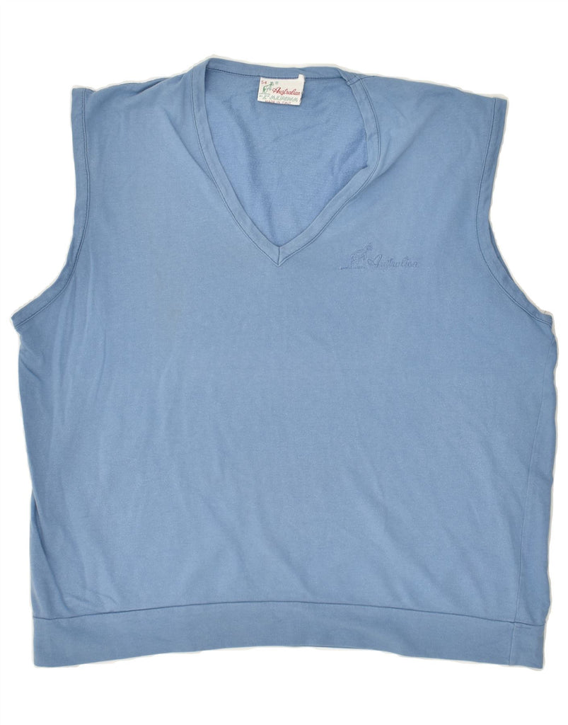 AUSTRALIAN L'ALPINA Mens Vest Top IT 54 XL Blue Cotton | Vintage AUSTRALIAN L'ALPINA | Thrift | Second-Hand AUSTRALIAN L'ALPINA | Used Clothing | Messina Hembry 