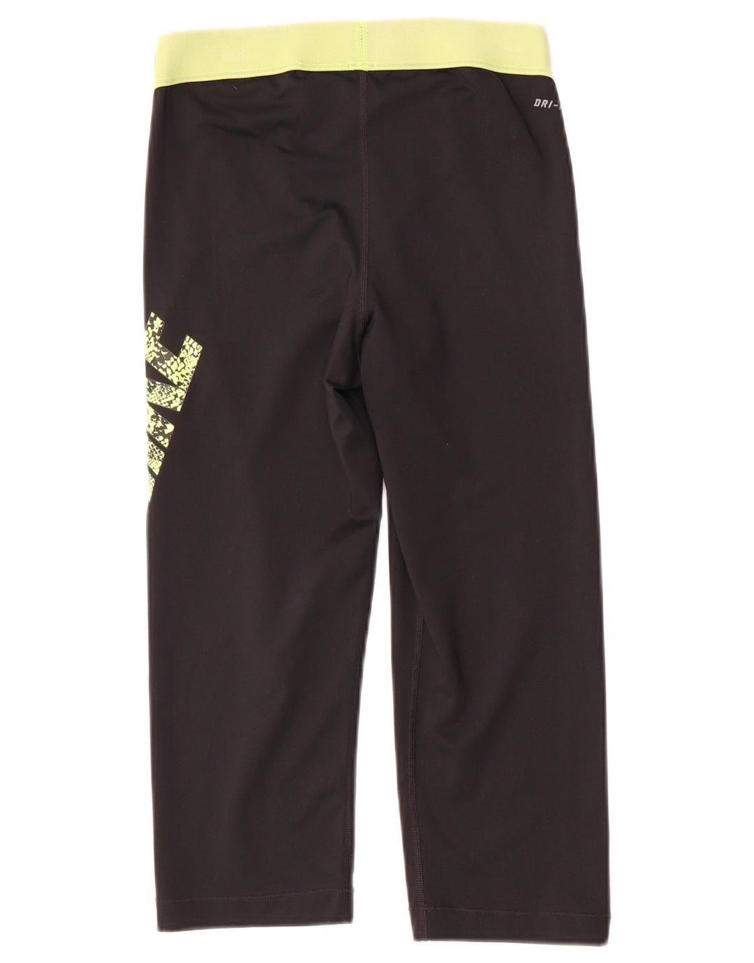 Nike Womens Dri Fit Capri Graphic Leggings UK 14 Medium Black Polyester