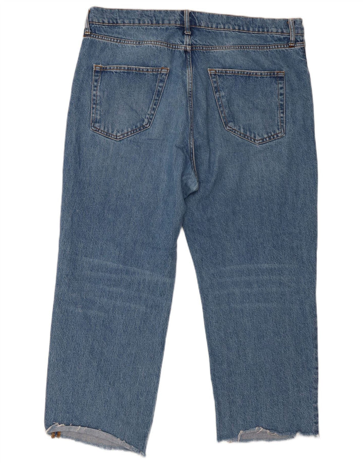 ZARA Womens Cropped Jeans EU 46 2XL W40 L26 Blue