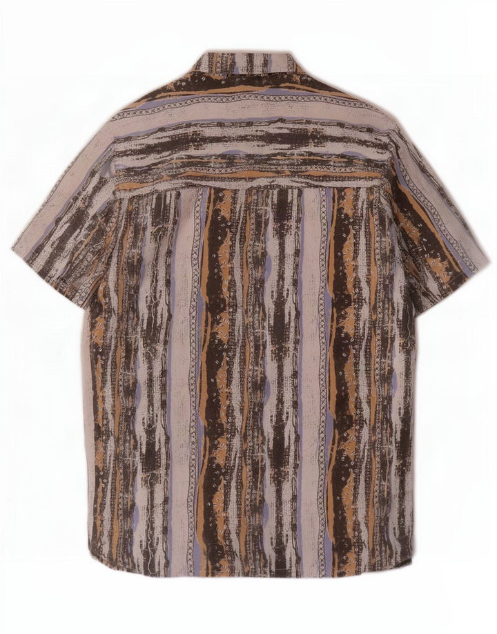 Beyond Mens Short Sleeve Shirt Large Multicoloured Striped Polyester