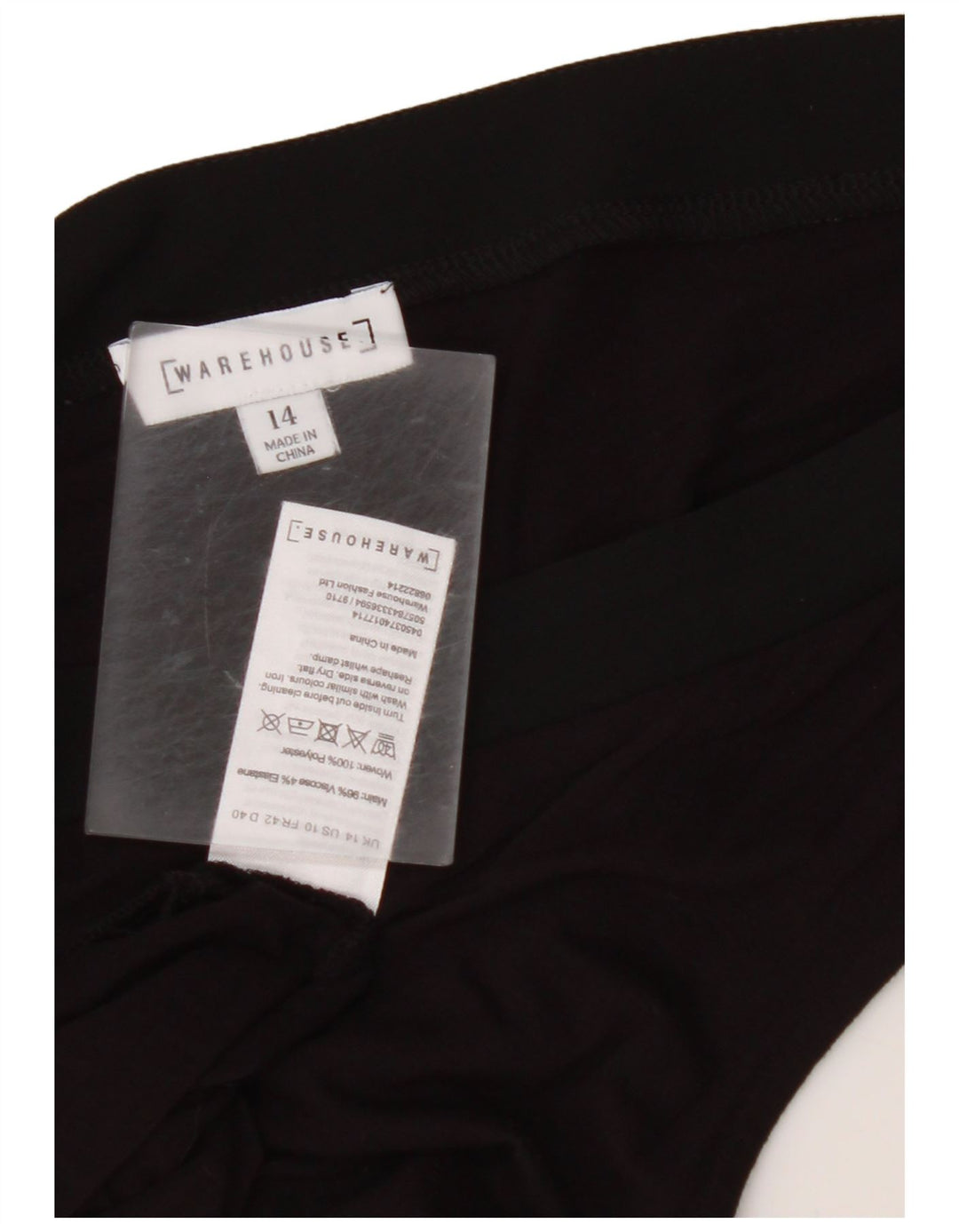 WAREHOUSE Womens Crop Vest Top UK 14 Medium Black Viscose
