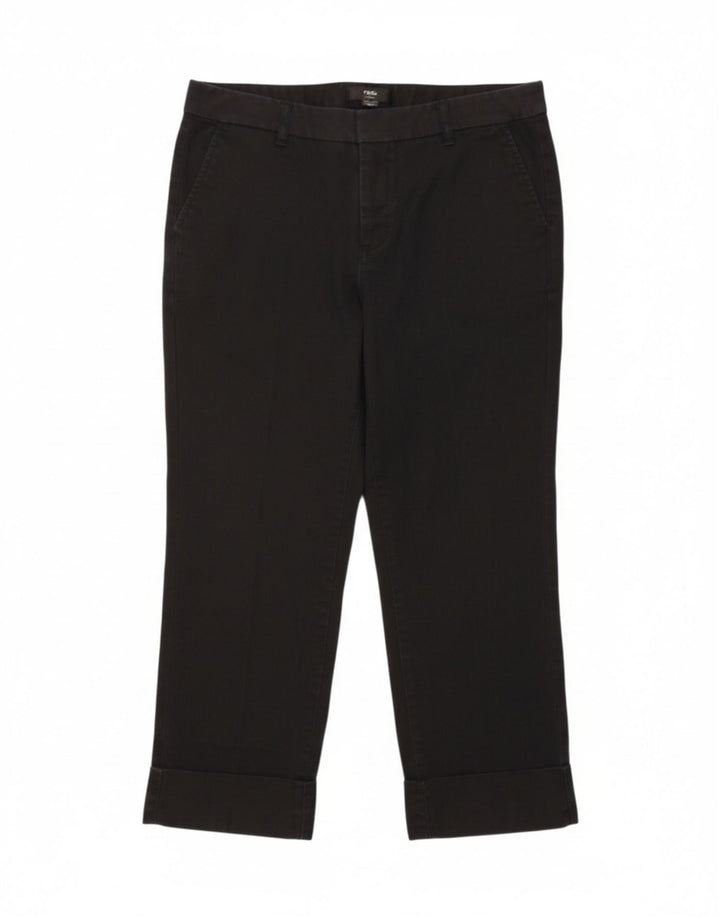 MOSSIMO Womens Stretch Straight Capri Trousers US 10 Large W32 L23 Black