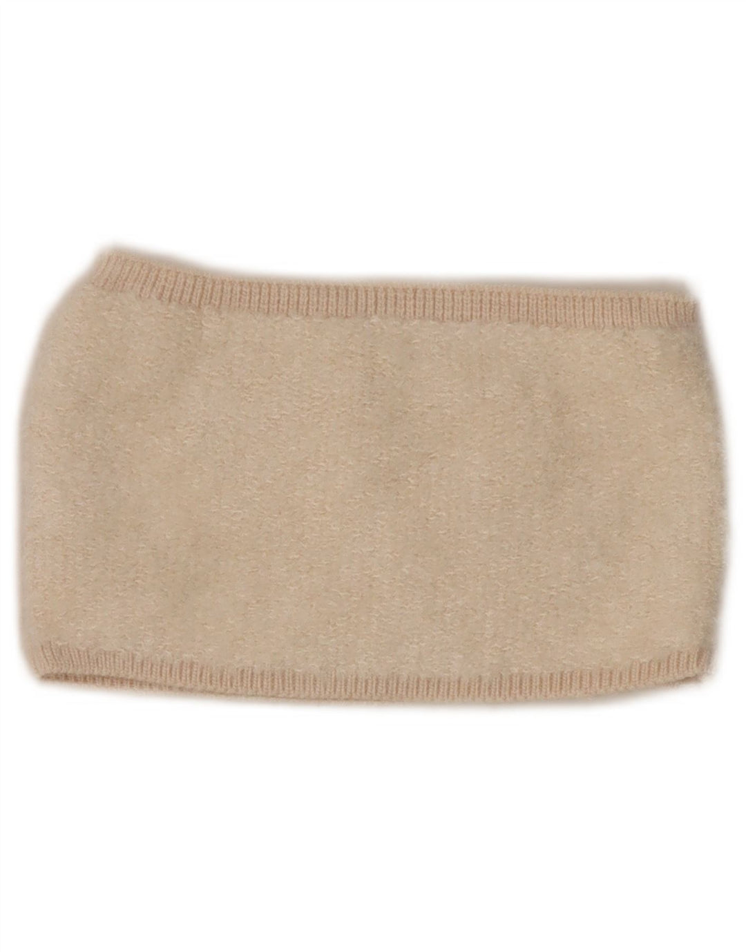 Zara Womens Knit Crop Top UK 8 Small Beige Acrylic