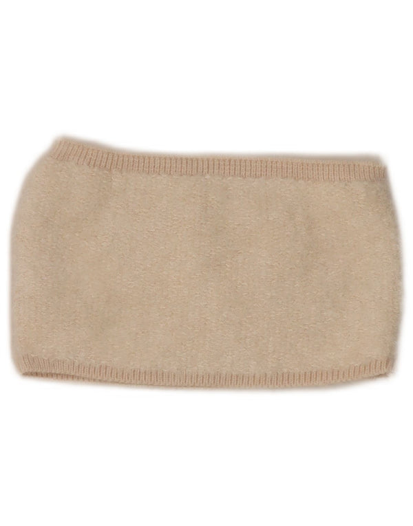 Zara Womens Knit Crop Top UK 8 Small Beige Acrylic