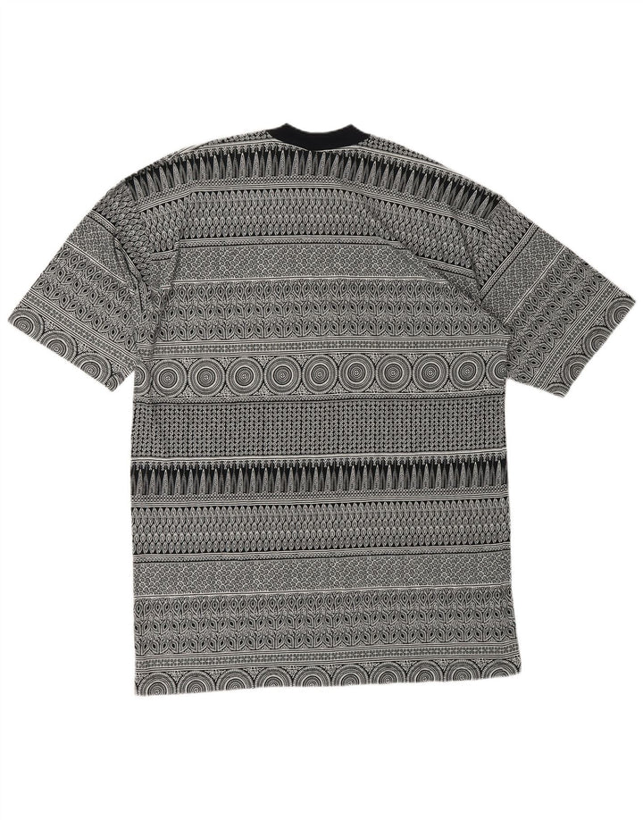 Kenzo Mens Abstract Pattern T-Shirt Top 2XL Grey Geometric Cotton Designer