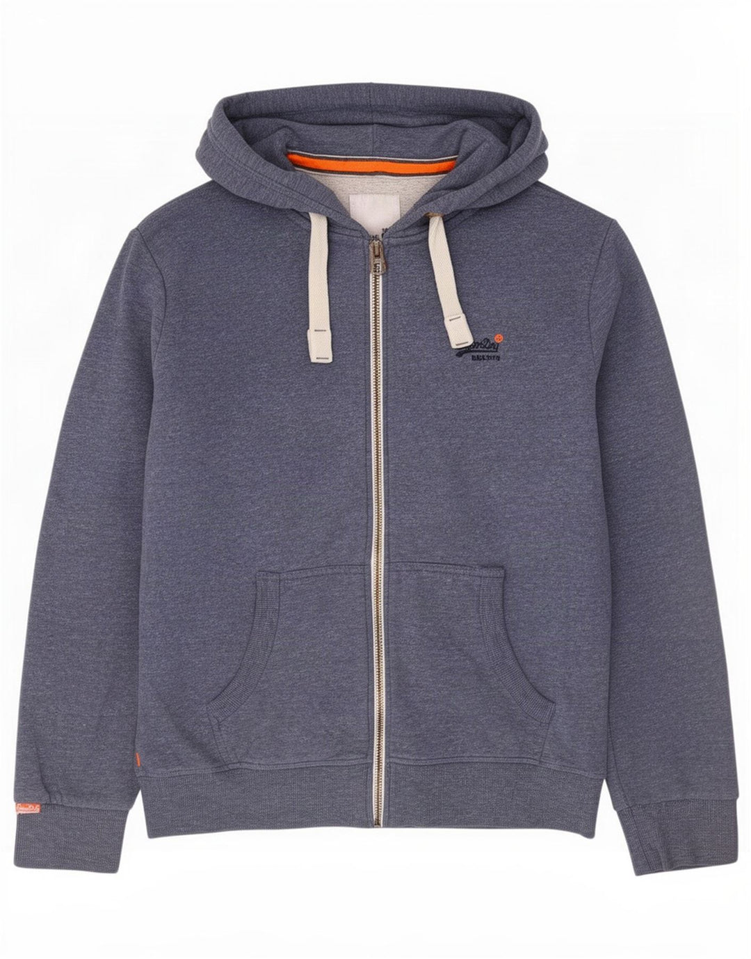 Superdry Mens Zip Hoodie Sweater 3XL Blue Cotton