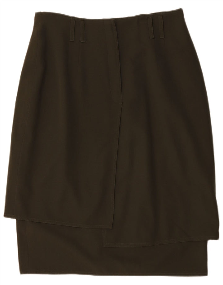 Les Copains Womens Pencil Skirt Medium W32 Green Wool