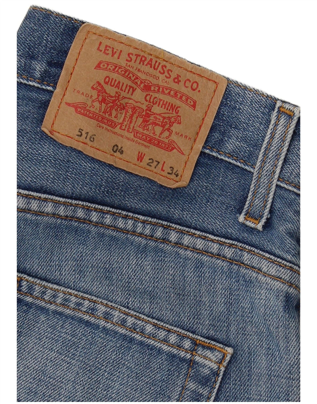 Levi's Mens 516 Cropped Jeans W27 L25 Blue