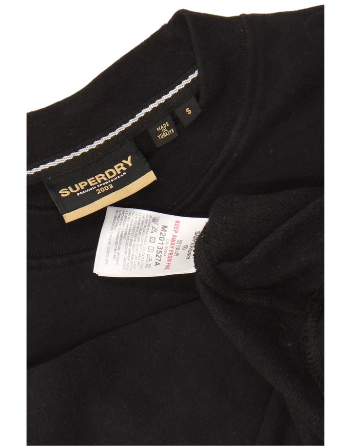 SUPERDRY Mens Graphic Sweatshirt Jumper Small Black Cotton