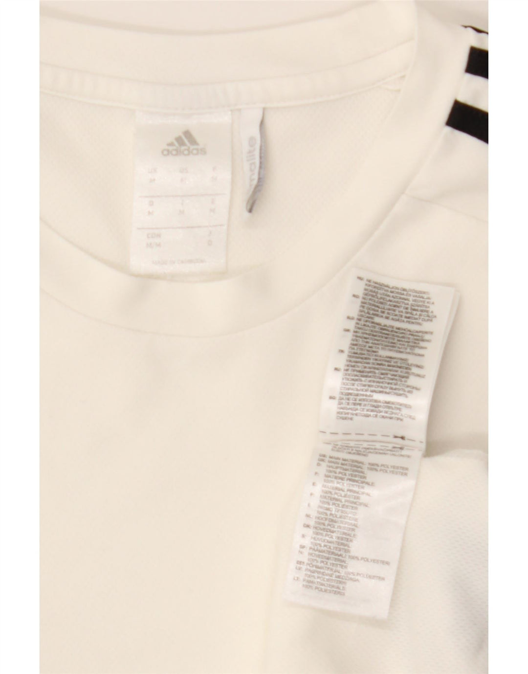 ADIDAS Mens Climalite T-Shirt Top Medium White Colourblock Polyester