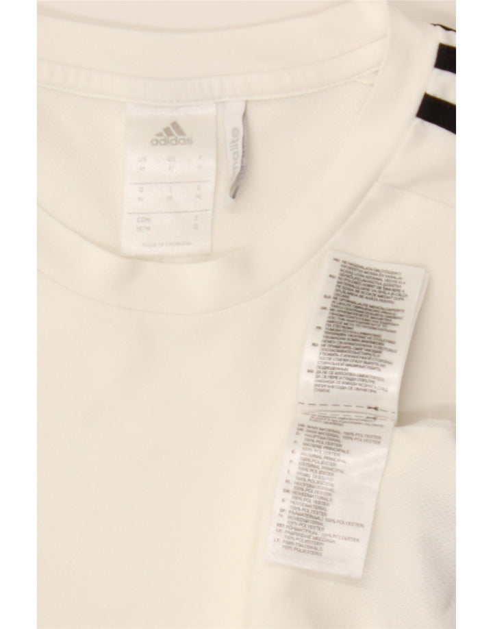 ADIDAS Mens Climalite T-Shirt Top Medium White Colourblock Polyester