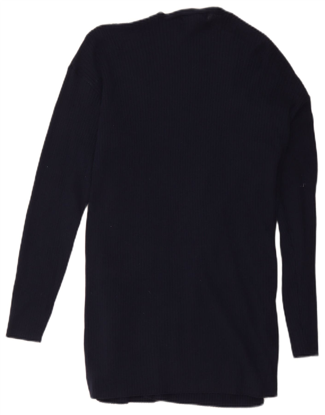 Marks & Spencer Womens Longline Cardigan Sweater UK 14 Medium Navy Blue Cla