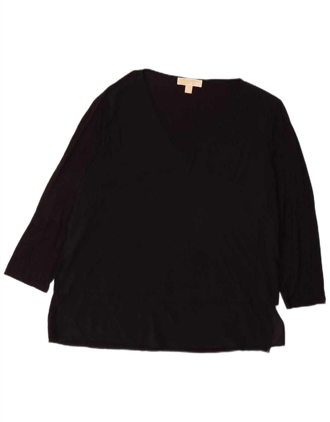MICHAEL KORS Womens Top 3/4 Sleeve UK 18 XL Black Synthetic
