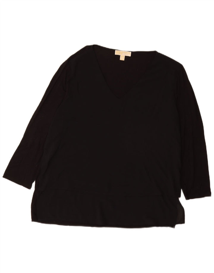 MICHAEL KORS Womens Top 3/4 Sleeve UK 18 XL Black Synthetic