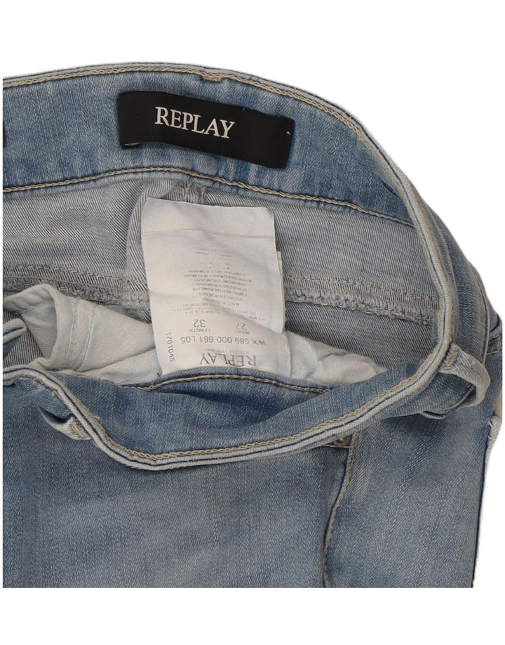 REPLAY Womens Slim Jeans W27 L27 Blue Cotton