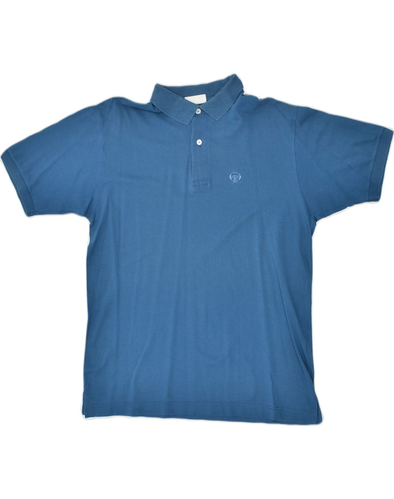 SERGIO TACCHINI Mens Polo Shirt Medium Blue Cotton | Vintage | Thrift | Second-Hand | Used Clothing | Messina Hembry 