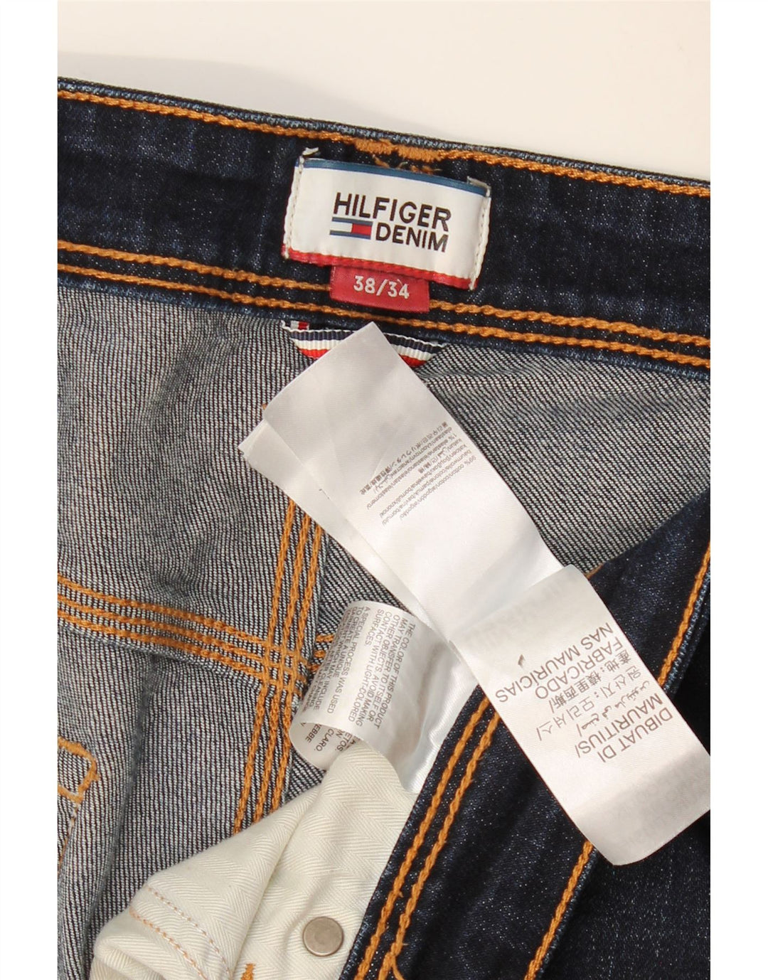 Tommy Hilfiger Mens Bootcut Jeans W38 L34 Navy Blue Cotton