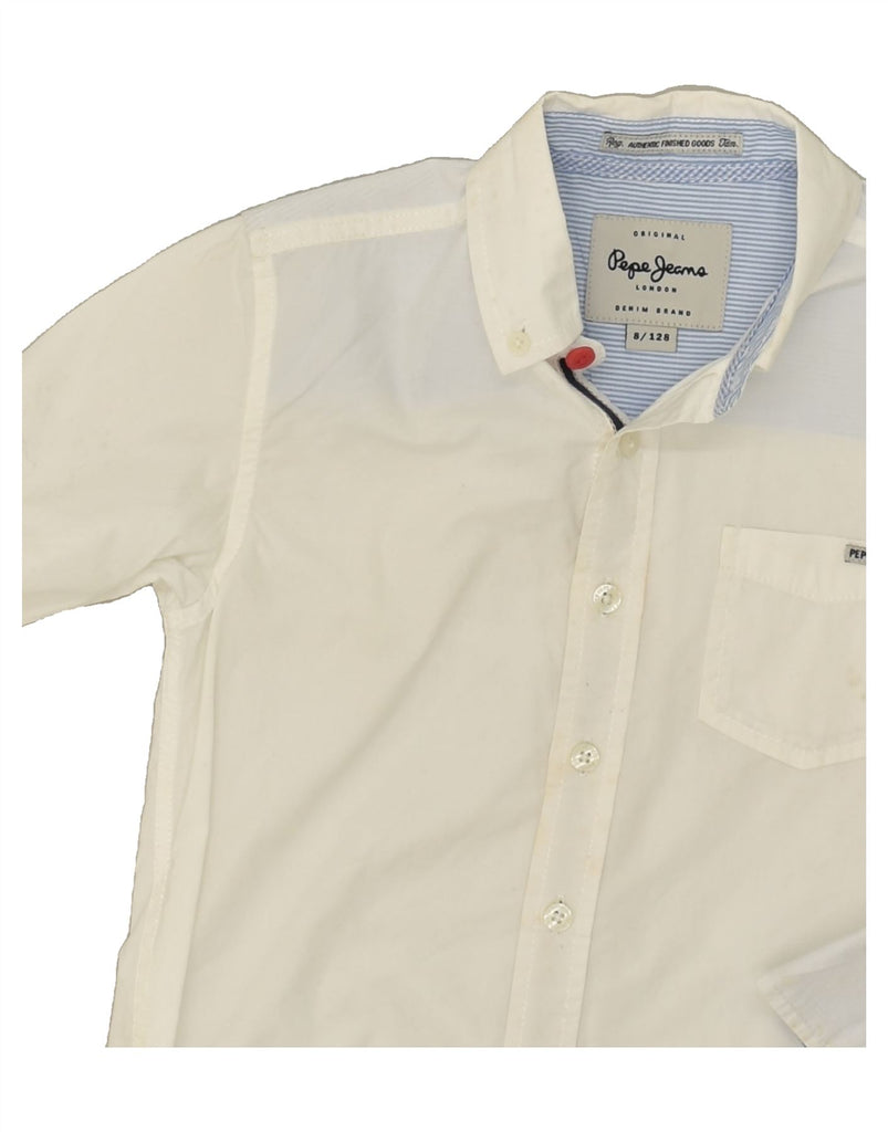 PEPE JEANS Boys Shirt 7-8 Years White | Vintage PEPE Jeans | Thrift | Second-Hand PEPE Jeans | Used Clothing | Messina Hembry 