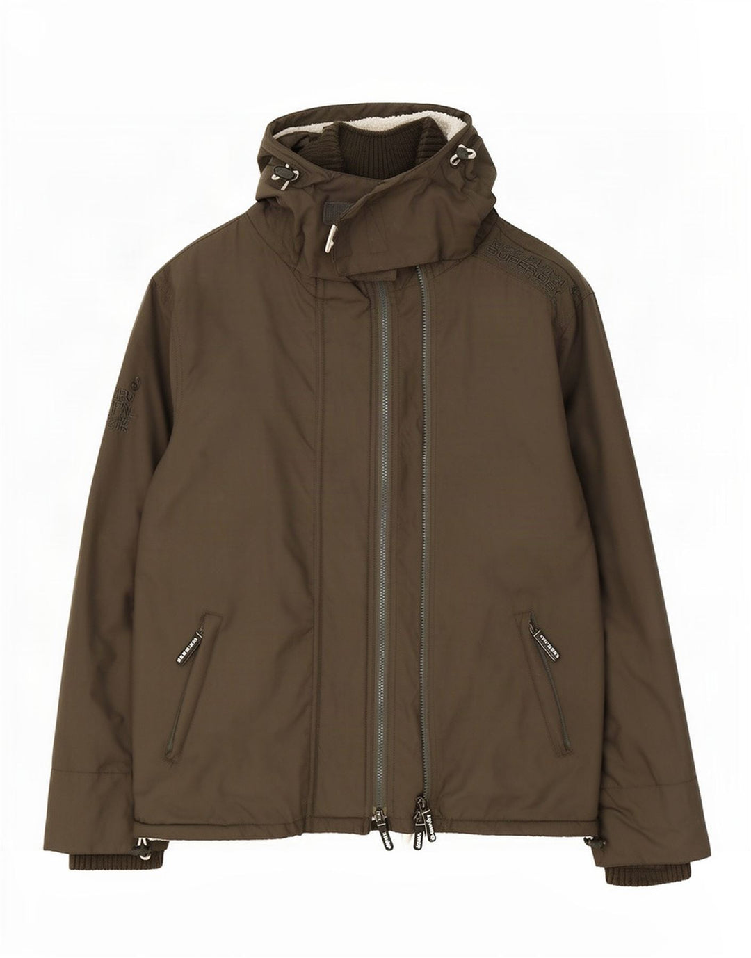 Superdry Mens Windcheater Hooded Windbreaker Jacket UK 40 Large Khaki