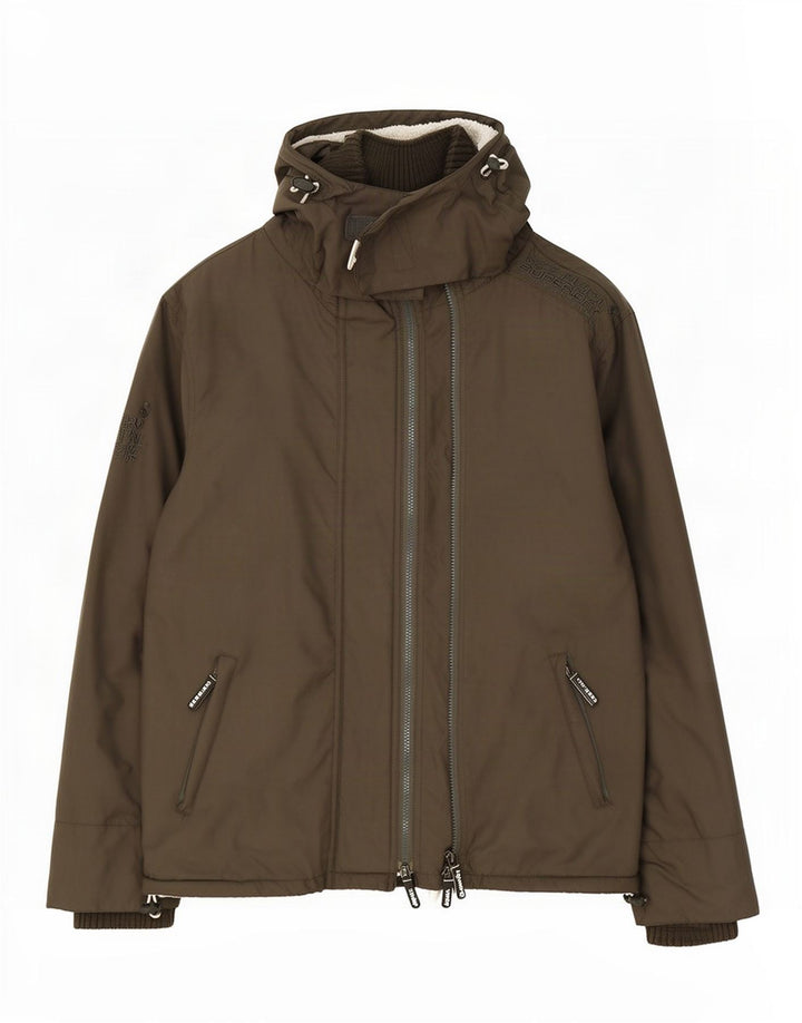 Superdry Mens Windcheater Hooded Windbreaker Jacket UK 40 Large Khaki