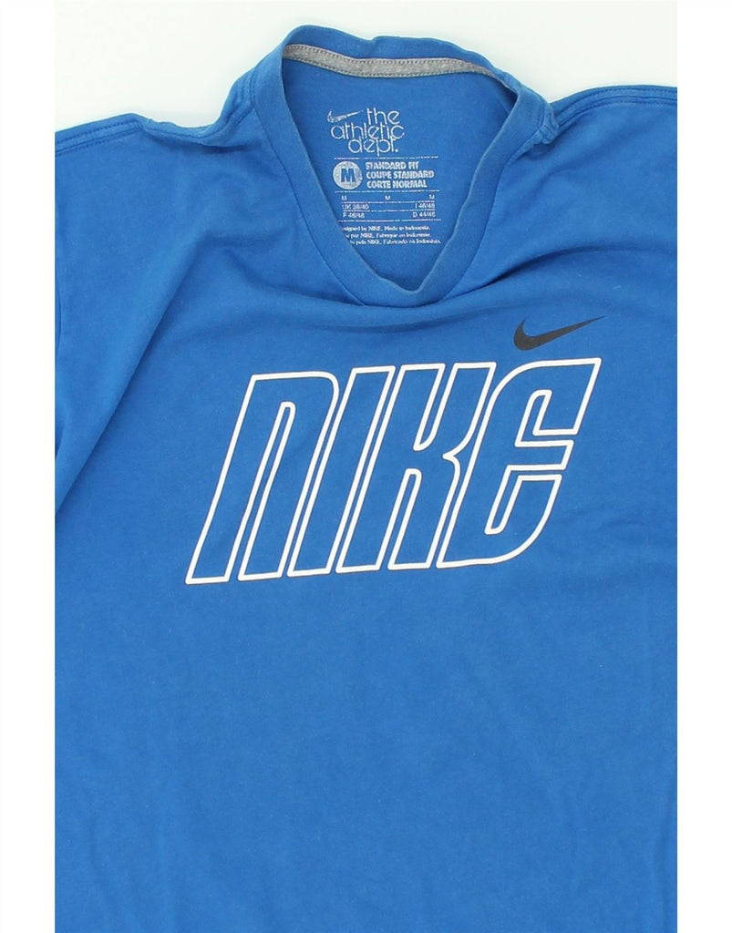 NIKE Mens Standard Fit Graphic T-Shirt Top UK 38/40 Medium Blue Cotton | Vintage Nike | Thrift | Second-Hand Nike | Used Clothing | Messina Hembry 