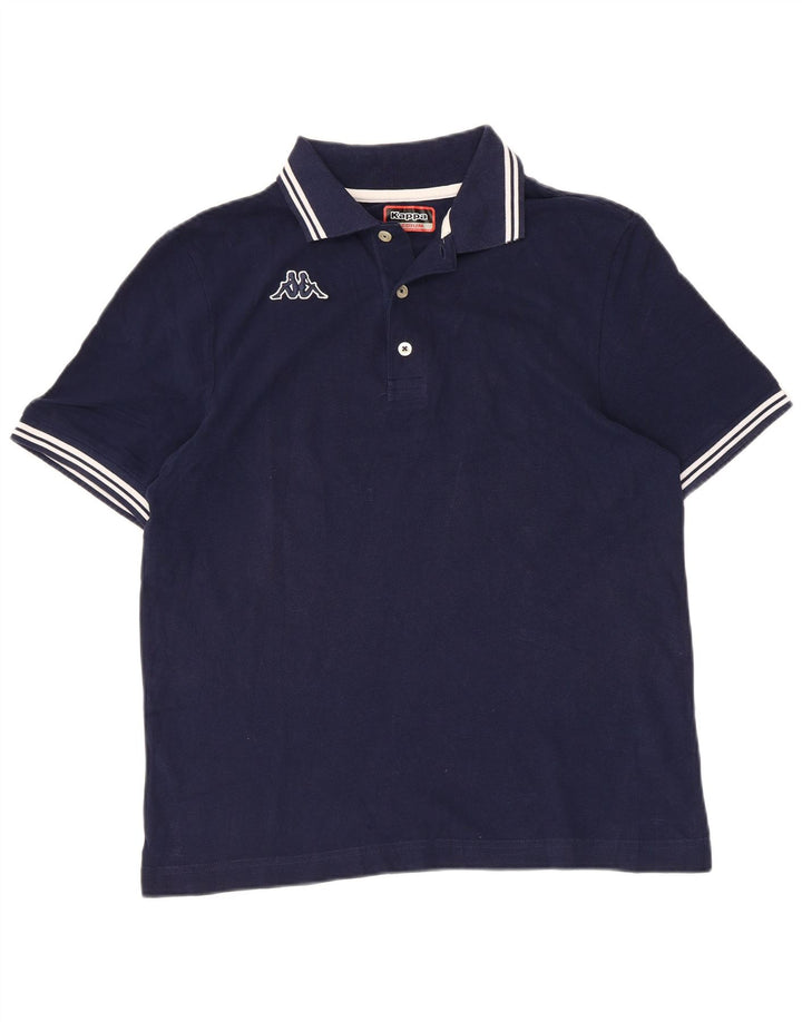 Kappa Mens Polo Shirt Medium Navy Blue Cotton