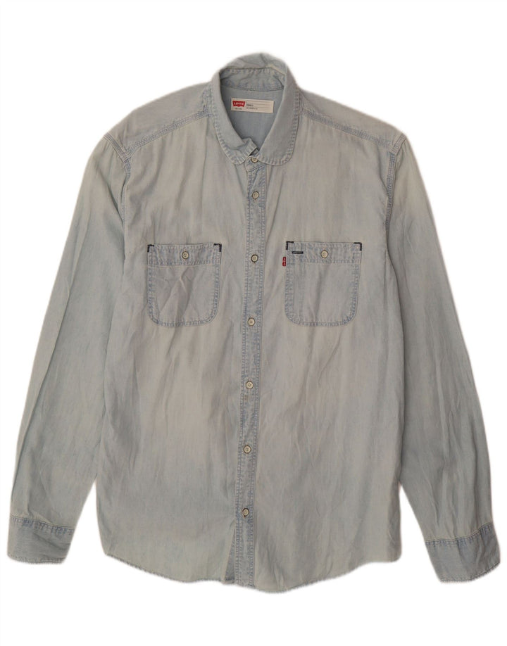 Levi's Mens Standard Fit Denim Shirt Large Blue Cotton