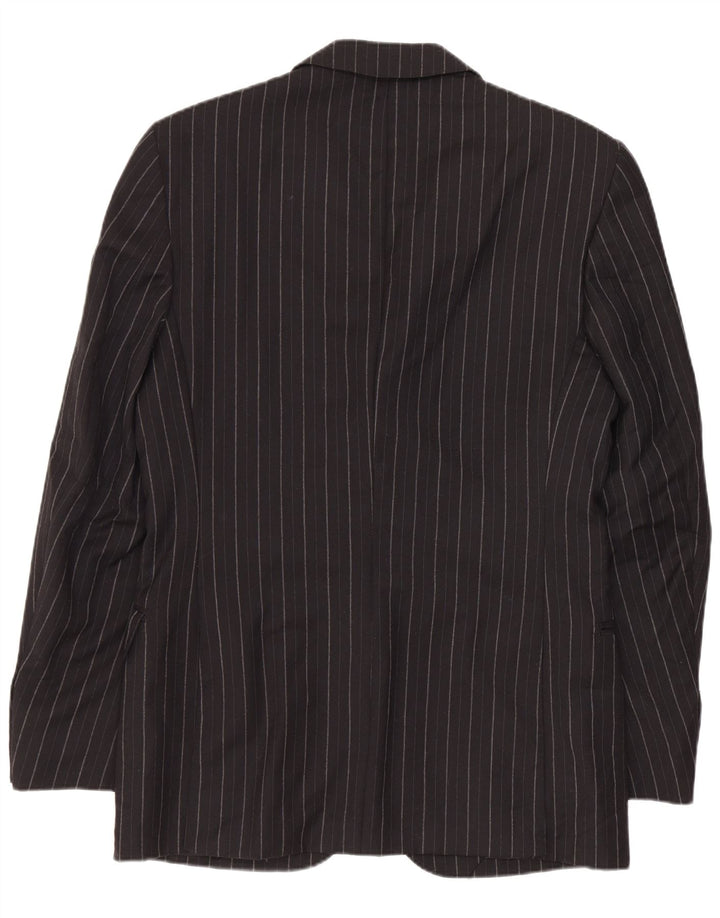 Zara Mens 2 Button Blazer Jacket EU 46 Small Black Pinstripe Wool