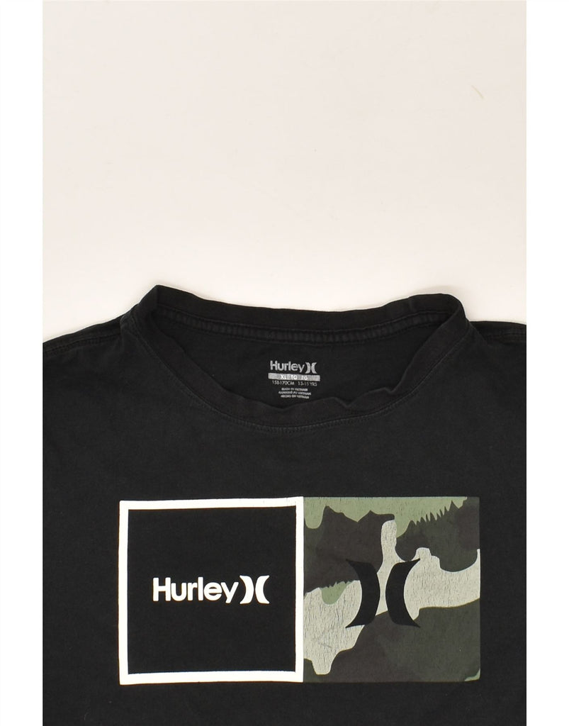 HURLEY Boys Graphic T-Shirt Top 13-14 Years XL Black Cotton | Vintage Hurley | Thrift | Second-Hand Hurley | Used Clothing | Messina Hembry 