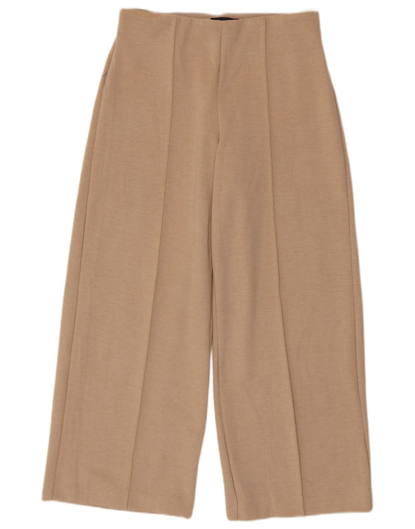 Marks & Spencer Womens Short Casual Trousers UK 12 Medium W30 L27 Beige