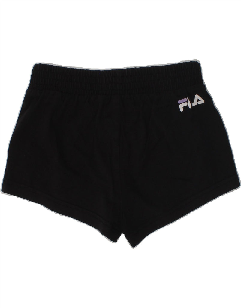 FILA Girls Graphic Sport Shorts 7-8 Years W22  Black Cotton | Vintage Fila | Thrift | Second-Hand Fila | Used Clothing | Messina Hembry 