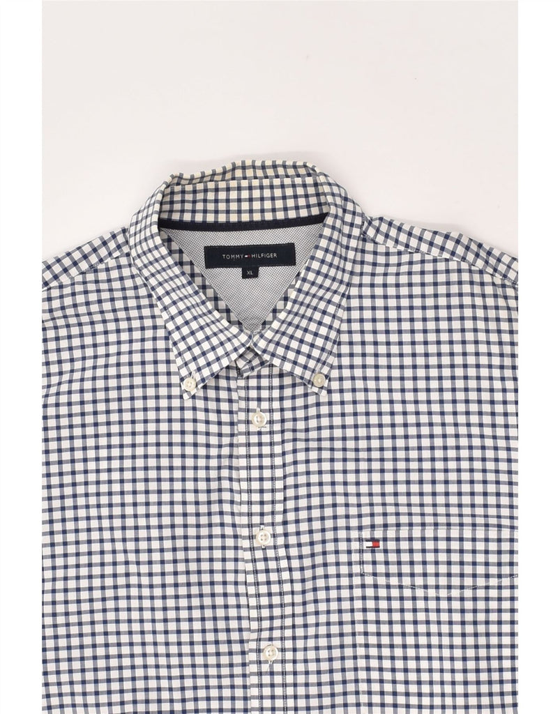 TOMMY HILFIGER Mens Shirt XL Blue Gingham Cotton | Vintage Tommy Hilfiger | Thrift | Second-Hand Tommy Hilfiger | Used Clothing | Messina Hembry 