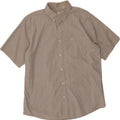 DOCKERS Mens Short Sleeve Shirt Large Grey Striped Cotton Vintage Dockers and Second-Hand Dockers from Messina Hembry 