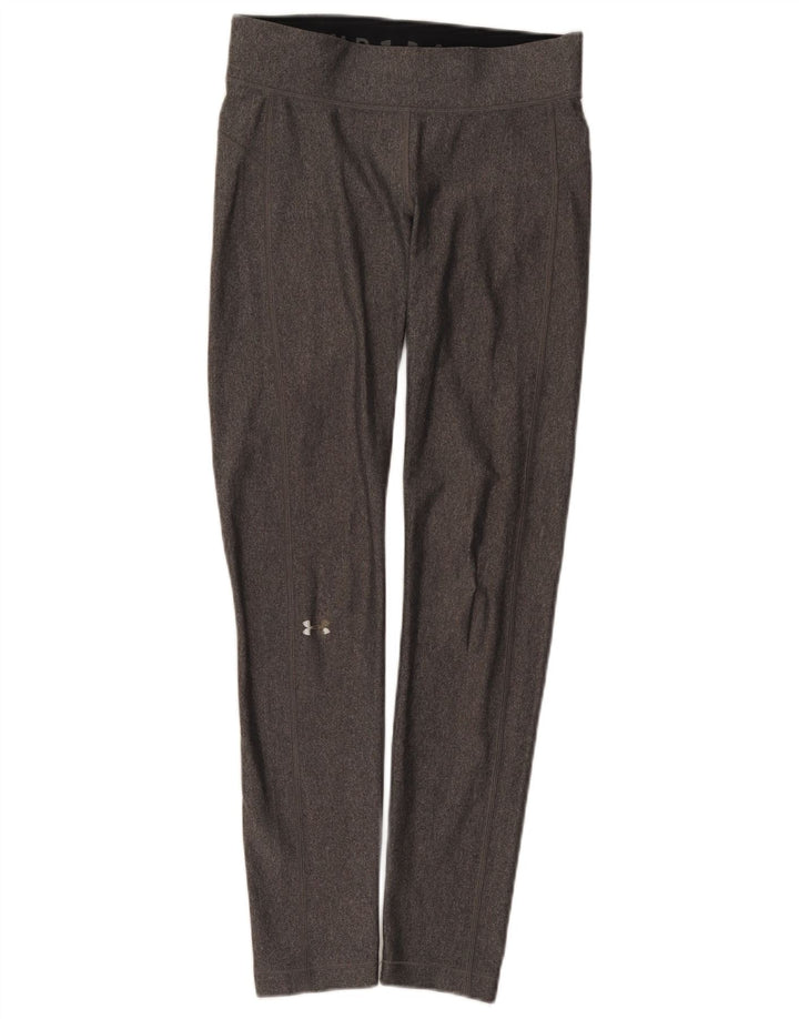 Under Armour Womens Heat Gear Leggings UK 12 Medium  Grey Flecked