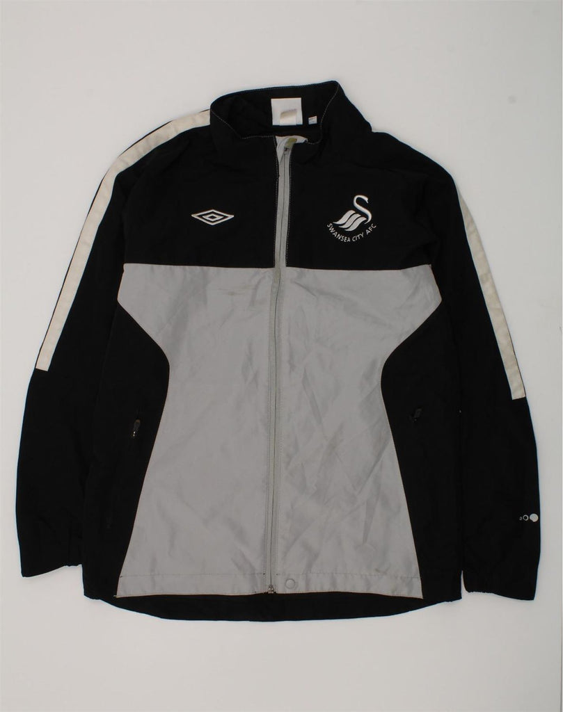 UMBRO Boys Rain Jacket 11-12 Years Large Black Colourblock Polyester | Vintage Umbro | Thrift | Second-Hand Umbro | Used Clothing | Messina Hembry 