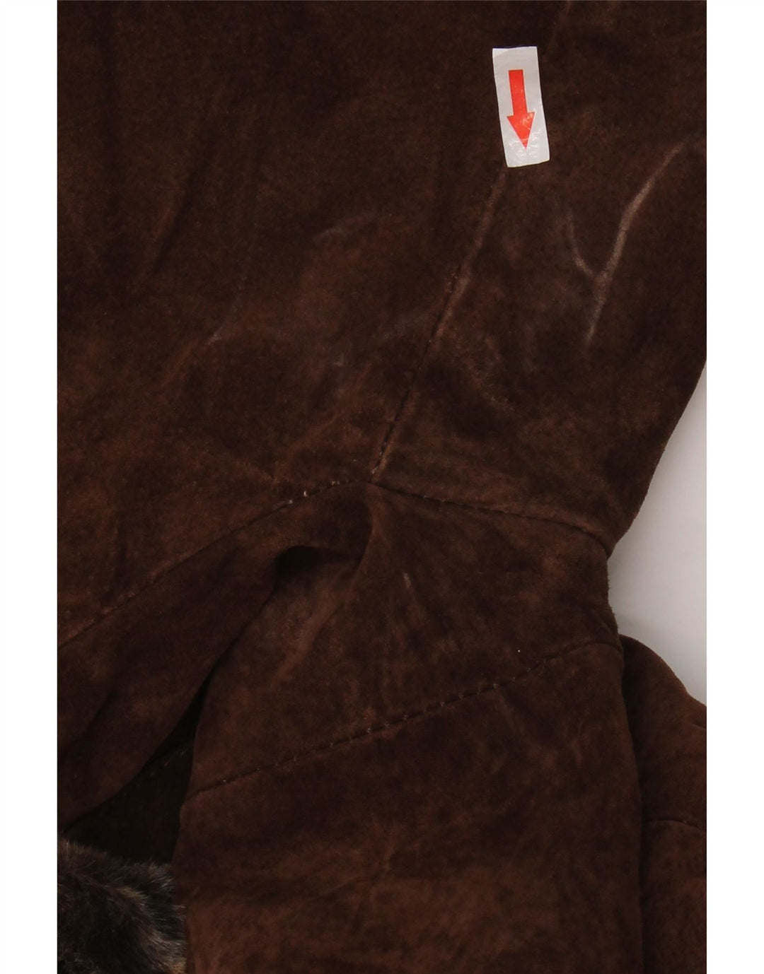 Vintage Womens Suede Overcoat UK 14 Large Brown Animal Print Leather